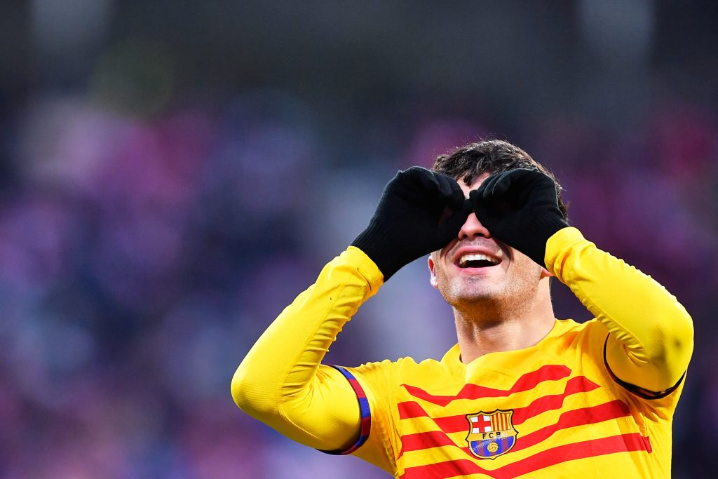 Barcelona’s player Pedri celebrates a goal - 2023.