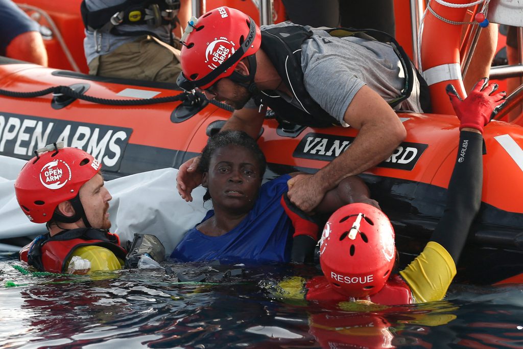 Open Arms rescue, in the Mediterranean sea, 2018.